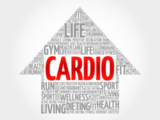 CARDIO arrow word cloud, health concept