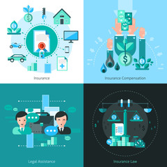 Business Insurance Concept Icons Set 