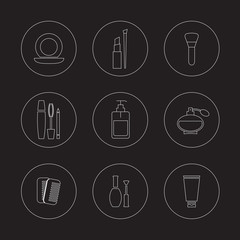 Cosmetics Icons Set.
