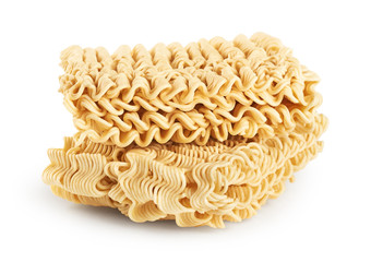Instant noodles isolated on white background.