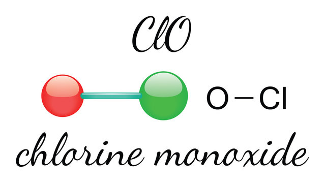 ClO chlorine monoxide molecule