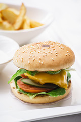 cheeseburger with potato