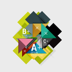 Paper style abstract geometric shapes with infographic options