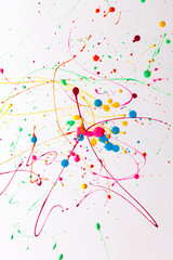 Colorful bright ink splashes