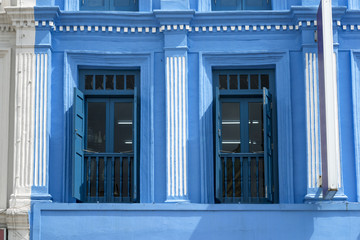Blue Chinatown windows