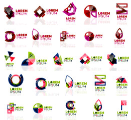 Collection of colorful abstract origami logos