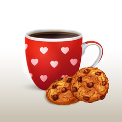 Isolated cup with Cookies and Love