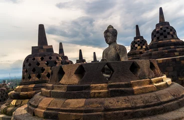 Acrylic prints Indonesia Heritage Buddist temple Borobudur complex in Yogjakarta in Java, indonesia