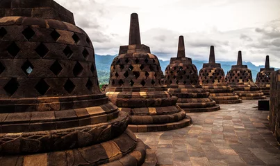 Fototapete Indonesien Erbe buddhistischer Tempel Borobudur-Komplex in Yogjakarta in Java, Indonesien