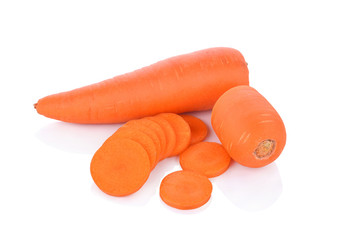 fresh carrots isolated on white background