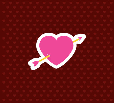 Heart and Arrow. Valentine`s Day Icon. Love Vector Illustration