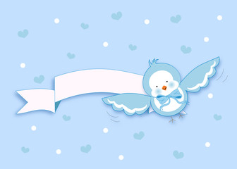 Light blue newborn bird