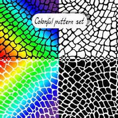 vector texture colorful pattern set