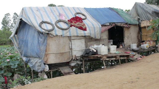 Very poor slum house, 11 people live in it