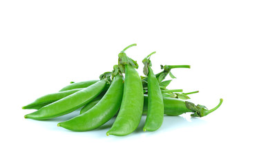 Snow peas isolated on white background