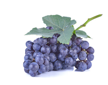 Blue grapes dry bunch isolated on white background
