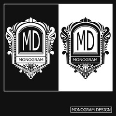 Vintage vector monogram.
Elegant emblem logo for restaurants, hotels, bars and boutiques. It can be used to design business cards, invitations, booklets and brochures.

