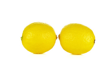 Fresh lemons on white background