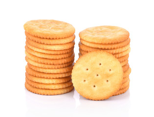 Cracker cookie on white background
