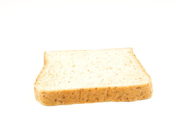 whole wheat bread isolated white background
