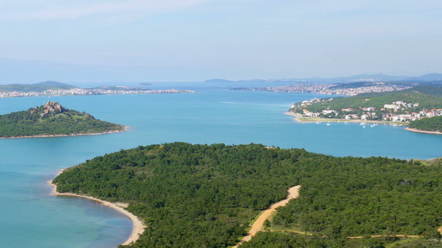 landscape view of Devil's table, seytan sofrasi, ayvalik, turkey