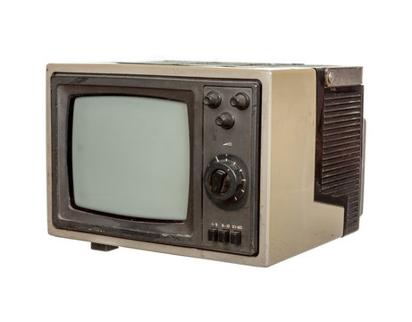 Vintage tv set isolated