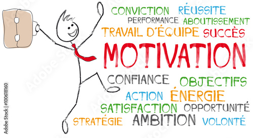 "personnage et nuage de mots motivation" fichier vectoriel 