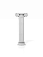 Ancient pillar, isolated on white background.