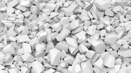White pebbles pile abstract background.