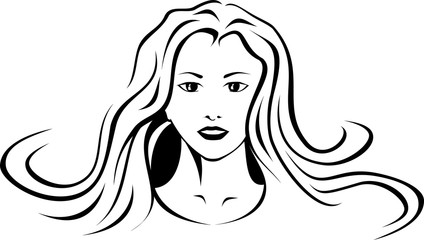 stylized face of a girl