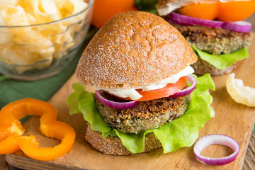 Vegetarian lentil burger
