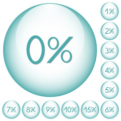 Set of icons with percent for your design. Vector illustration.