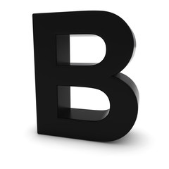 Black Capital B - 3D Letter B Isolated on white