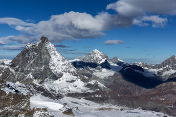 Winter landscape around mount Matterhorn, Alps, Switzerland 