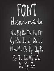 Obraz premium Hand-drawn font. Calligraphy alphabet. 