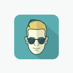 Blond guy with sunglasses - flat design