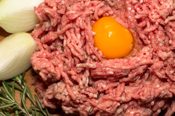 minced meat with egg