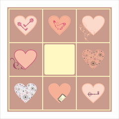 Decorative heart set card pattern