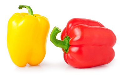 colored paprika isolated on white background
