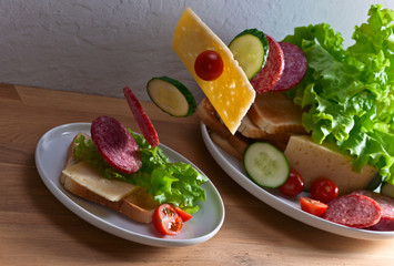sandwich and green salad