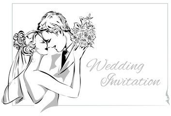 Wedding Day invitation with sweet couple