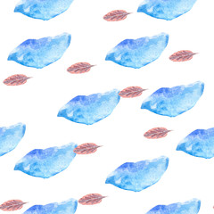 pattern blue stain /Watercolor painting. Can be used for postcards, prints, paper wrapping and design