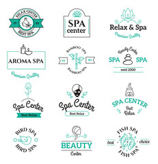 Spa beauty and body care vector logo templates icons