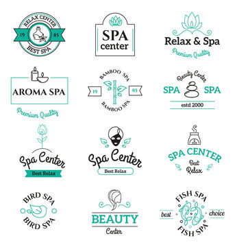 Spa beauty and body care vector logo templates icons