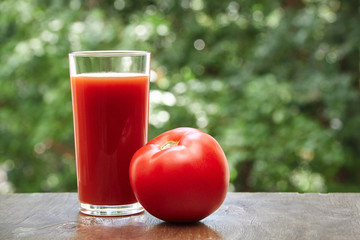 Fresh tomato and juice