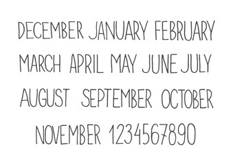 month names and numbers