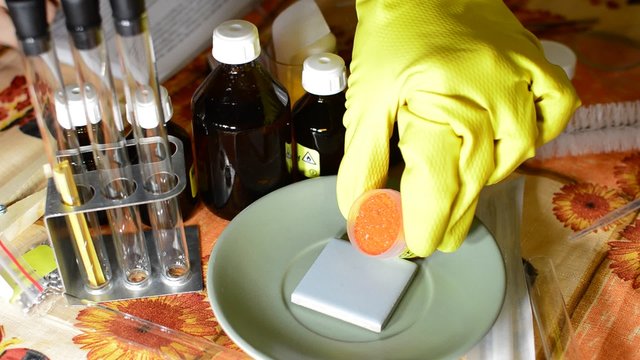 We perform chemical experiments - mix reagents ignite, see the result