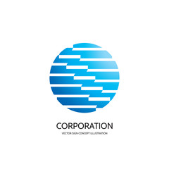 Abstract vector logo concept illustration. Abstract stripes in circle. Sphere vector logo. Hi-tech vector logo. Globe logo. Geometric logo sign. Vector logo design template.