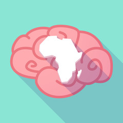 Long shadow brain with  a map of the african continent