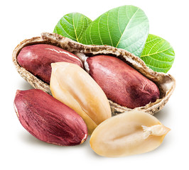 Peanuts with leaves.